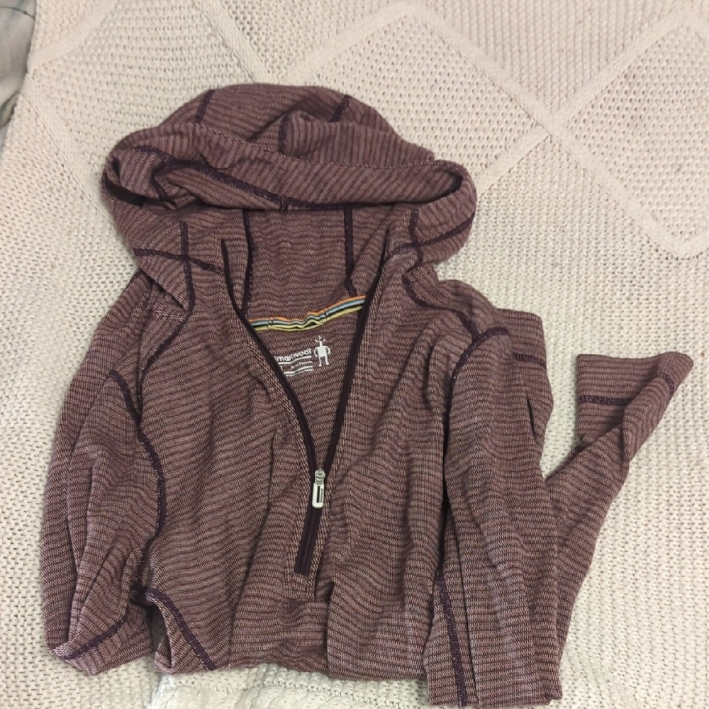 Smartwool 100% Merino Hoodie Quarter Zip Base Layer